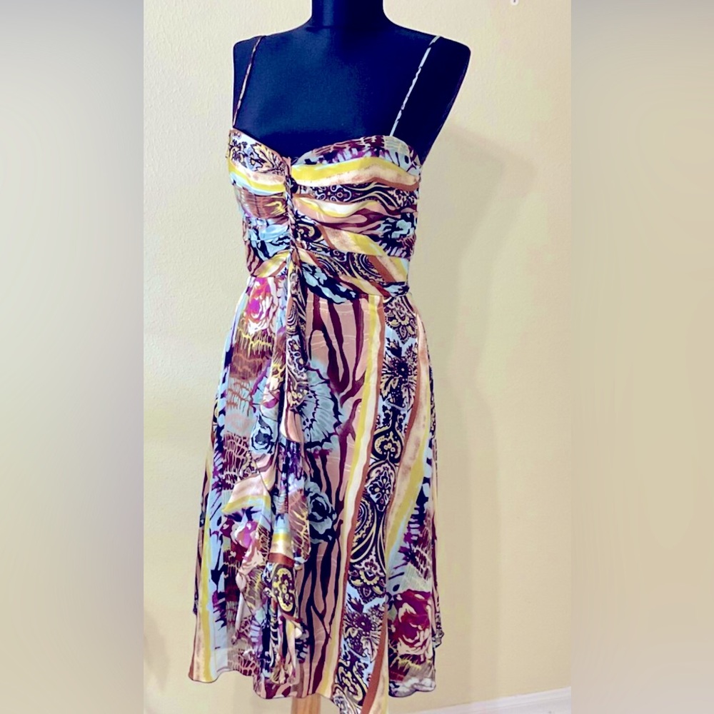 Rose & Lula Women's size 10 100% Silk cocktail party midi dress